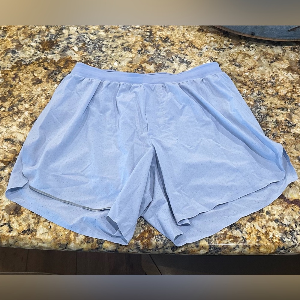 Men’s Lululemon Fast and Free Lined Short 6", Blue Linen, Medium
